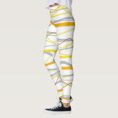 Leggings Bandes d'argent jaune moutarde (Gauche)