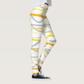 Leggings Bandes d'argent jaune moutarde (Droite)