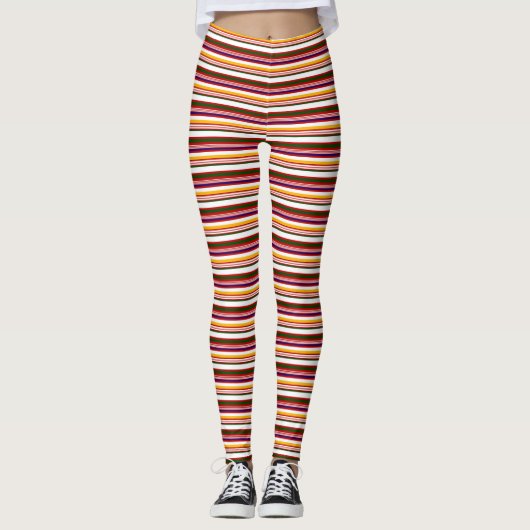 Leggings Bandes de bonbons à l'ancienne (Devant)