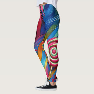 Leggings Bandes de bonbons et Lollipop