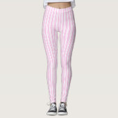 Leggings Bandes de bonbons rose clair et blanc (Devant)