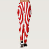 Leggings Bandes de bonbons rouges et blancs (Dos)