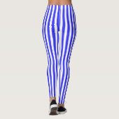 Leggings Bandes de bonbons royales bleues et blanches (Dos)