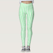 Leggings Bandes de bonbons vert clair (Devant)