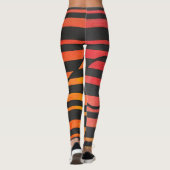 Leggings Bandes de coucher de soleil abstrait avec des form (Dos)