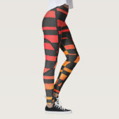 Leggings Bandes de coucher de soleil abstrait avec des form (Droite)
