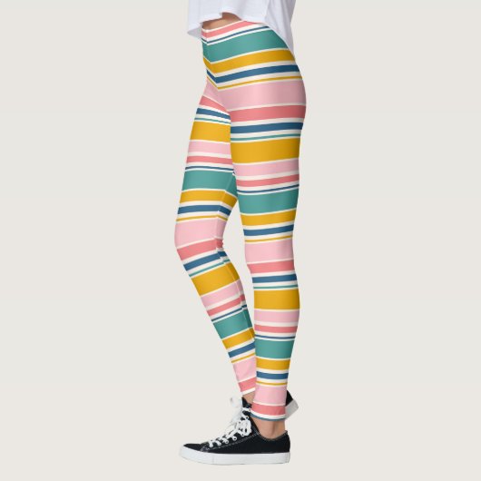 Leggings Bandes de couleurs à thème de plage (Gauche)