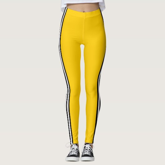 Leggings Bandes de course jaunes (Devant)