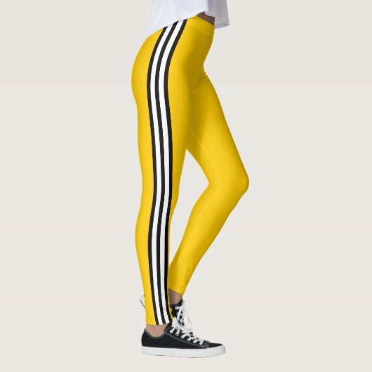 Leggings Bandes de course jaunes (Droite)