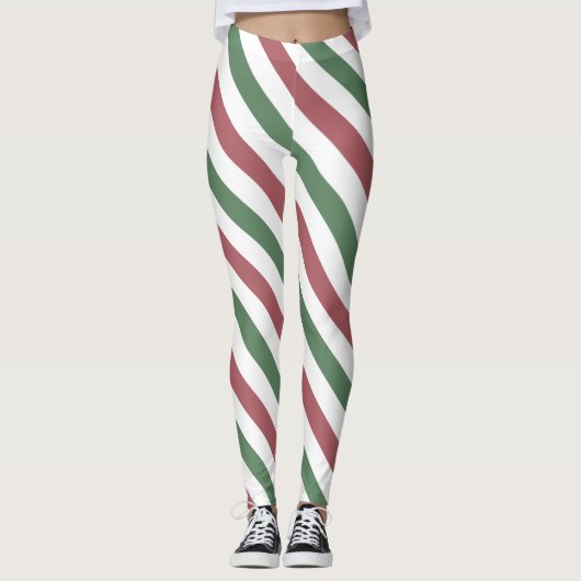 Leggings Bandes de Noël personnalisables (Devant)