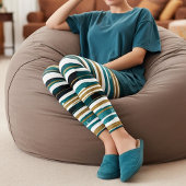 Leggings Bandes de parties scintillant verte et or