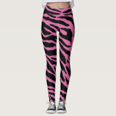 Leggings Bandes de Poster de animal rose et noir (Devant)