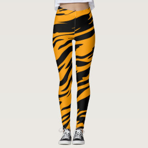 Leggings Bandes de tigre poster de animal orange