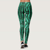 Leggings Bandes de tigres de néon vert - motif (Dos)