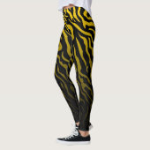 Leggings Bandes de Zèbre Jaune et Noir : Légendes élégantes (Gauche)