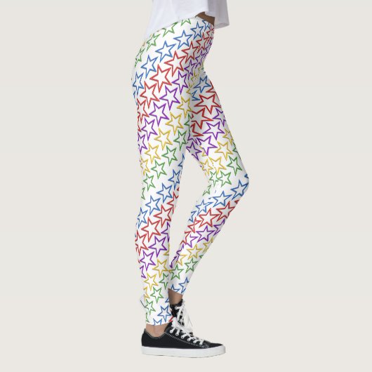 Leggings - Bandes diagonales d'étoiles colorées (Droite)
