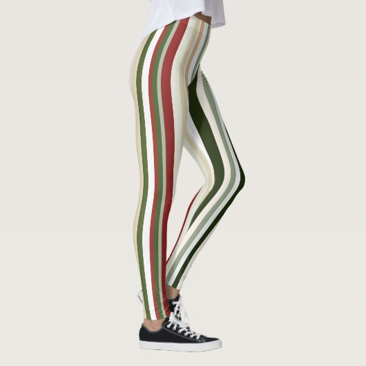 Leggings Bandes d'olivier, de vert et de rouge (Droite)