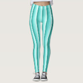 Leggings Bandes d'ombre turquoise (Devant)