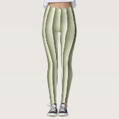 Leggings Bandes d'ombre vert olive (Devant)