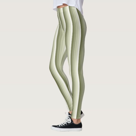 Leggings Bandes d'ombre vert olive (Gauche)