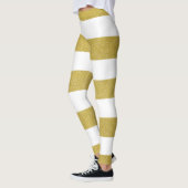Leggings Bandes d'or, Blancs, Motif rayé (Gauche)