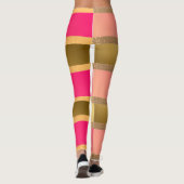 Leggings Bandes dorées rose jaune (Dos)