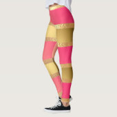 Leggings Bandes dorées rose jaune (Gauche)