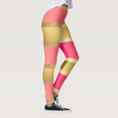 Leggings Bandes dorées rose jaune (Droite)