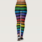Leggings Bandes en arc-en-ciel Noir (Dos)