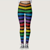 Leggings Bandes en arc-en-ciel Noir (Devant)