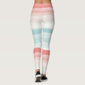 Leggings Bandes estivales en corail et turquoise (Dos)