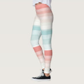 Leggings Bandes estivales en corail et turquoise (Gauche)