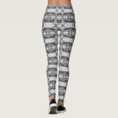 Leggings Bandes et formes géométriques gris blanc (Dos)