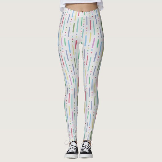 Leggings Bandes et points pastel (Devant)