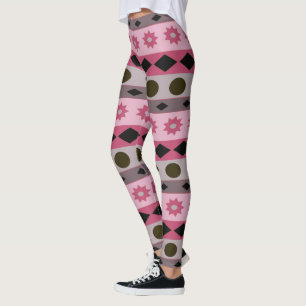 Leggings Bandes et symboles géométriques horizontaux