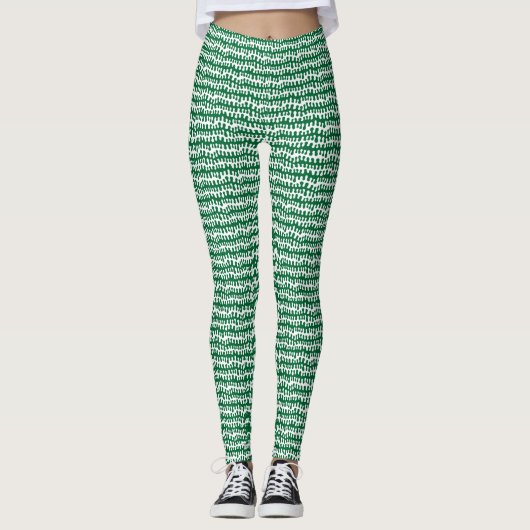 Leggings Bandes horizontales organiques - Vert forestier (Devant)