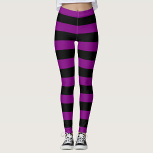 Leggings Bandes horizontales violettes et noires de grande