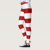 Leggings Bandes inégales en rouge et blanc (Gauche)