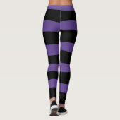 Leggings Bandes inégales en violet et en noir (Dos)