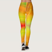 Leggings Bandes lumineuses rouges jaunes vert orange abstra (Dos)