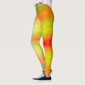 Leggings Bandes lumineuses rouges jaunes vert orange abstra (Gauche)