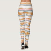 Leggings Bandes marron gris mignonne (Dos)
