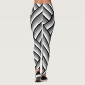 Leggings Bandes modernes en noir, blanc et gris - cool (Dos)