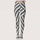 Leggings Bandes modernes en noir, blanc et gris - cool (Devant)