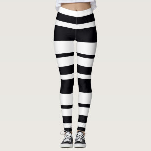 Leggings Bandes Noires Et Blanches