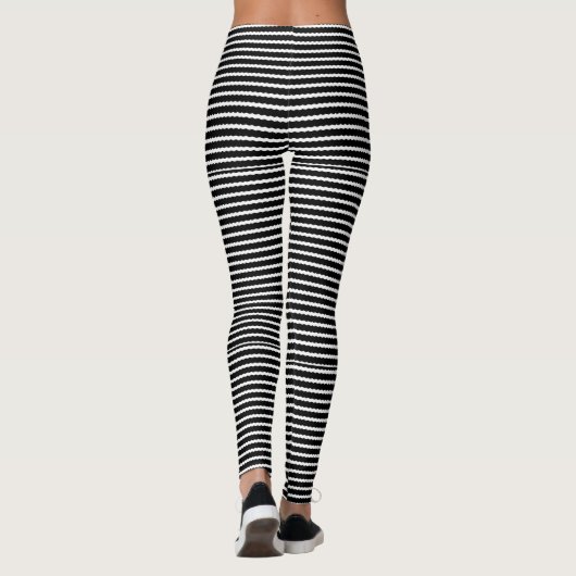 Leggings Bandes noires et blanches (Dos)