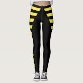 Leggings Bandes noires et jaunes (Devant)