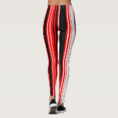Leggings Bandes noires rouges et blanches (Dos)