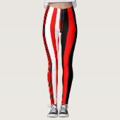 Leggings Bandes noires rouges et blanches (Devant)