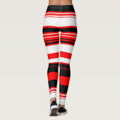 Leggings Bandes noires rouges et blanches (Dos)